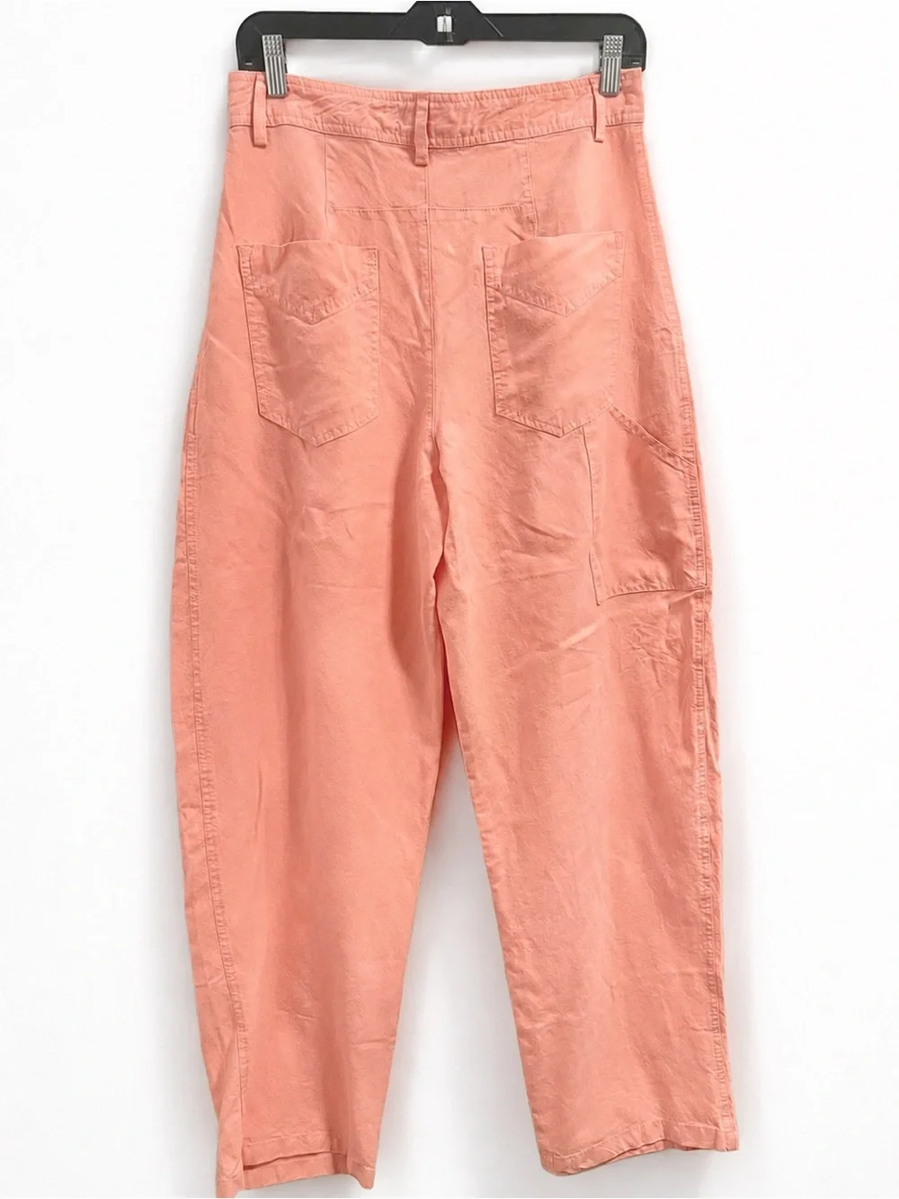 ZARA SRPLS FLD PNT 16 - Pink Linen Lyocell Flowing Cargo Utility Pants XS
